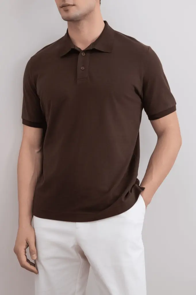 Brown Cotton-Piqué Polo Shirt - L.webp