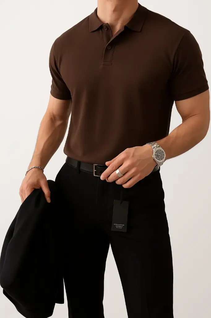 Men's Solid Color Plain Polo T-Shirt