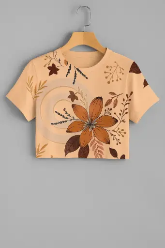 Blossom Beige Floral Crop Top